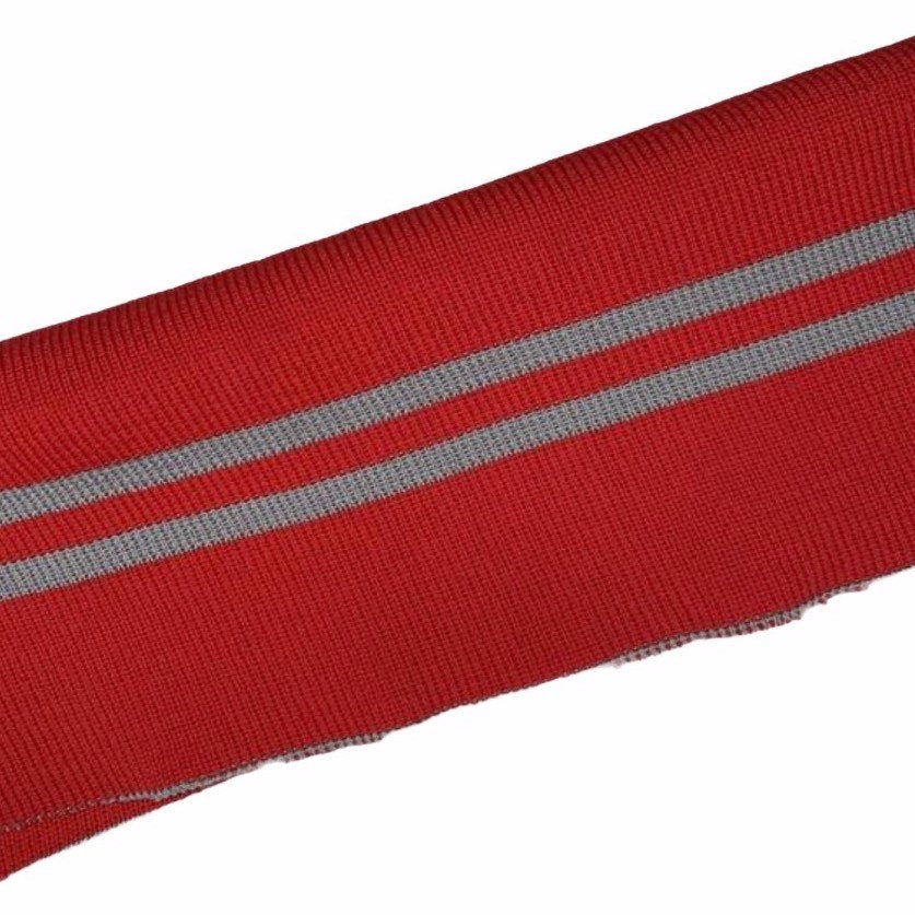 Nylon Rib Cuff/Waistband - Red/Grey