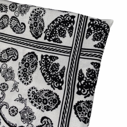 Paisley Squares Rayon Batiste - 45” - White/Black