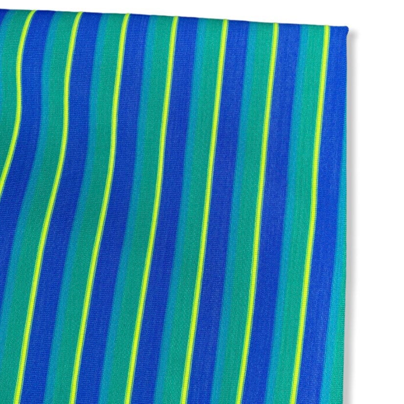 Striped Nylon Spandex -  Multi-Colour / Blue / Green / Yellow