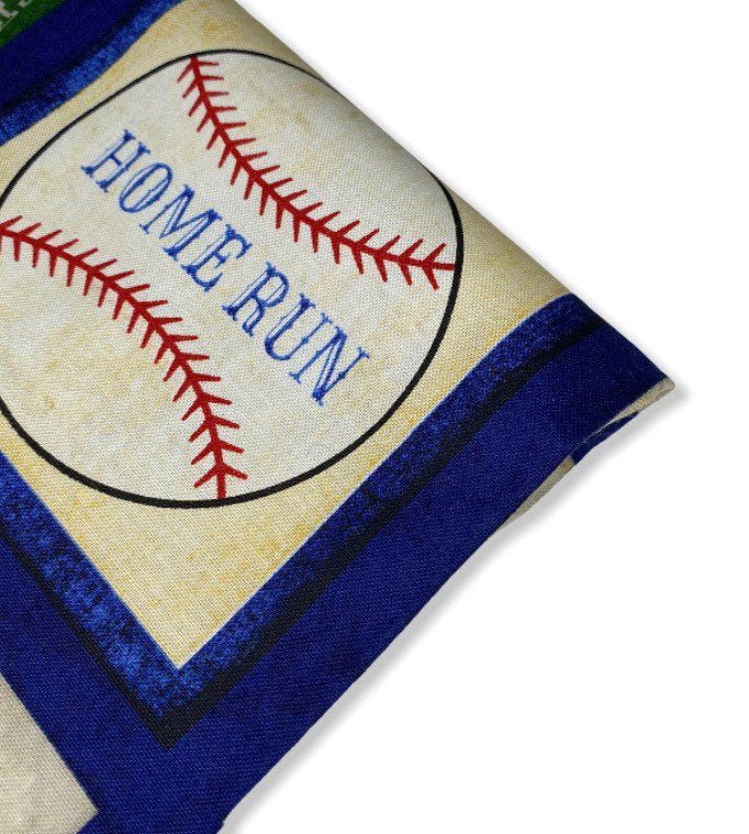 Quilting Cotton - Baseball Squares - Blue