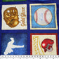 Quilting Cotton - Baseball Squares - 44” - Blue