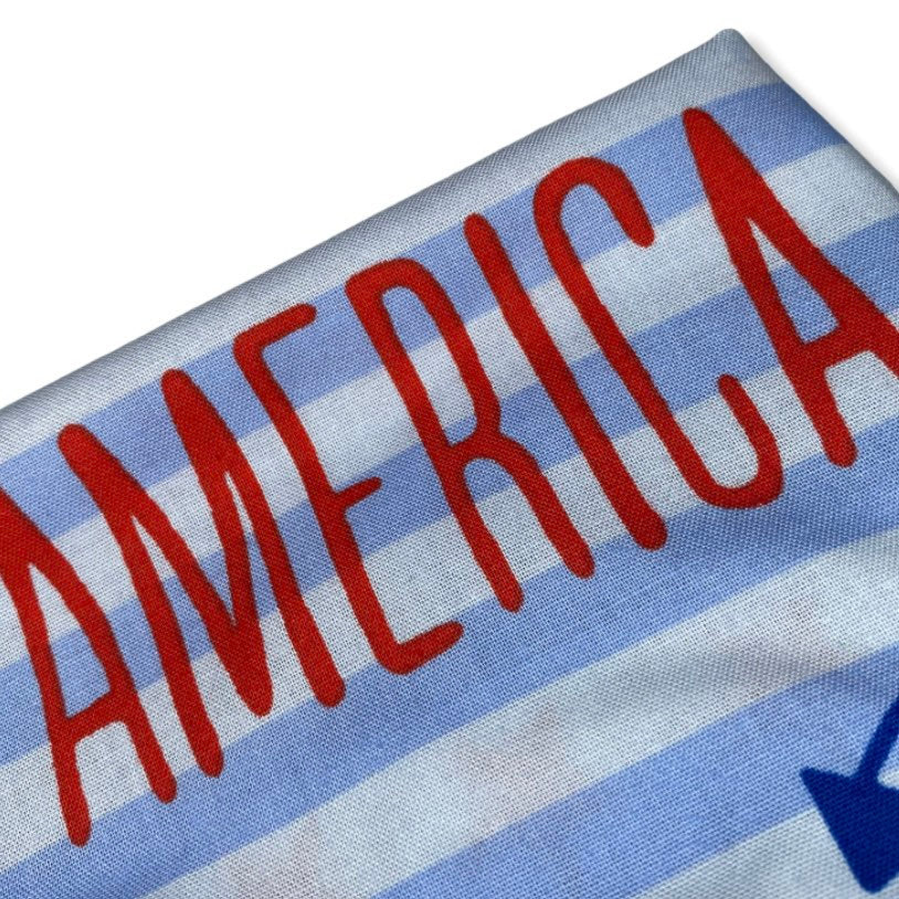 Map of America - Cotton Panel  - 23”x45” - Stars and Stripes