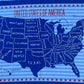 Map of America - Cotton Panel  - 23”x45” - Stars and Stripes