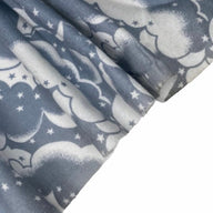 Printed Cotton Flannel - Night Sky - White/Grey