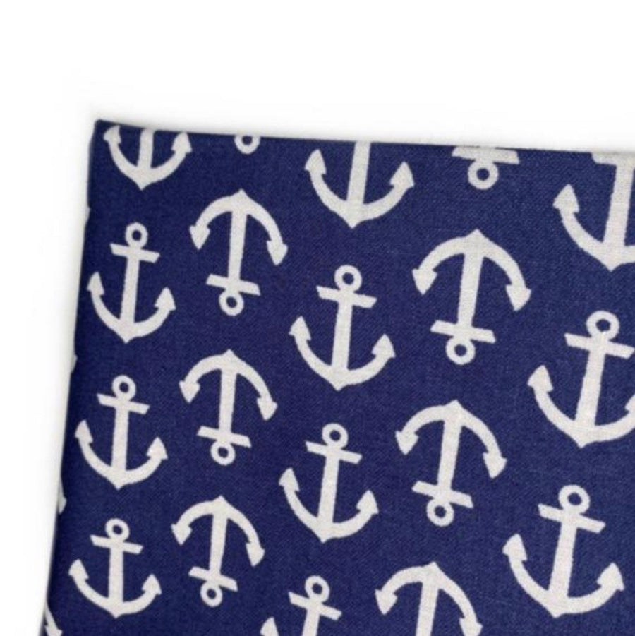 Quilting Cotton - Nautical Anchors - Navy/White