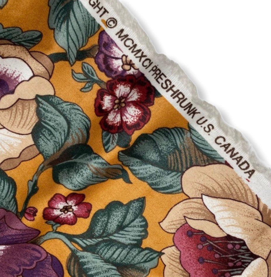 Printed Cotton Canvas Floral - Purple/Green/Brown