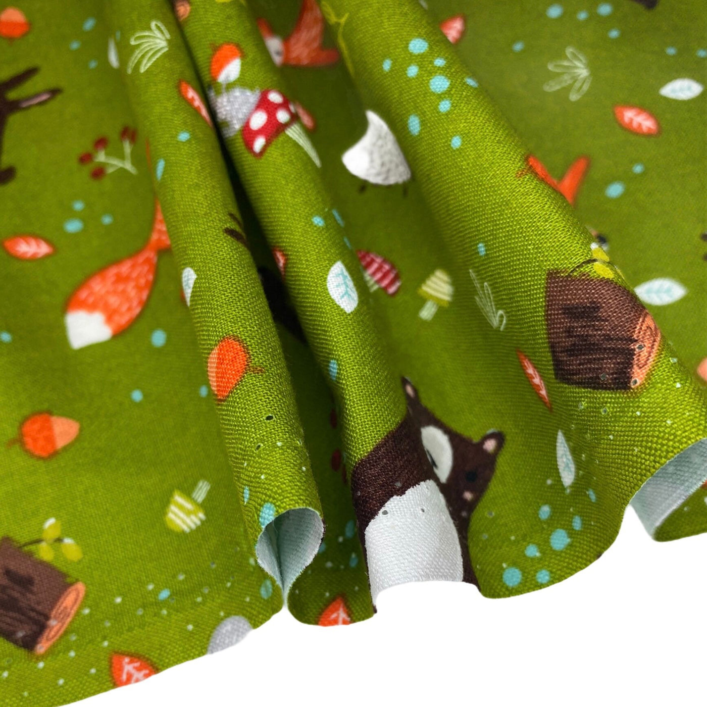 Quilting Cotton - Forest Friends - Green - Remnant