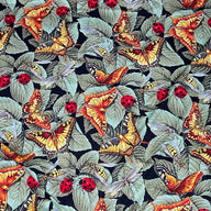 Printed Cotton Canvas - Butterfly / Ladybugs
