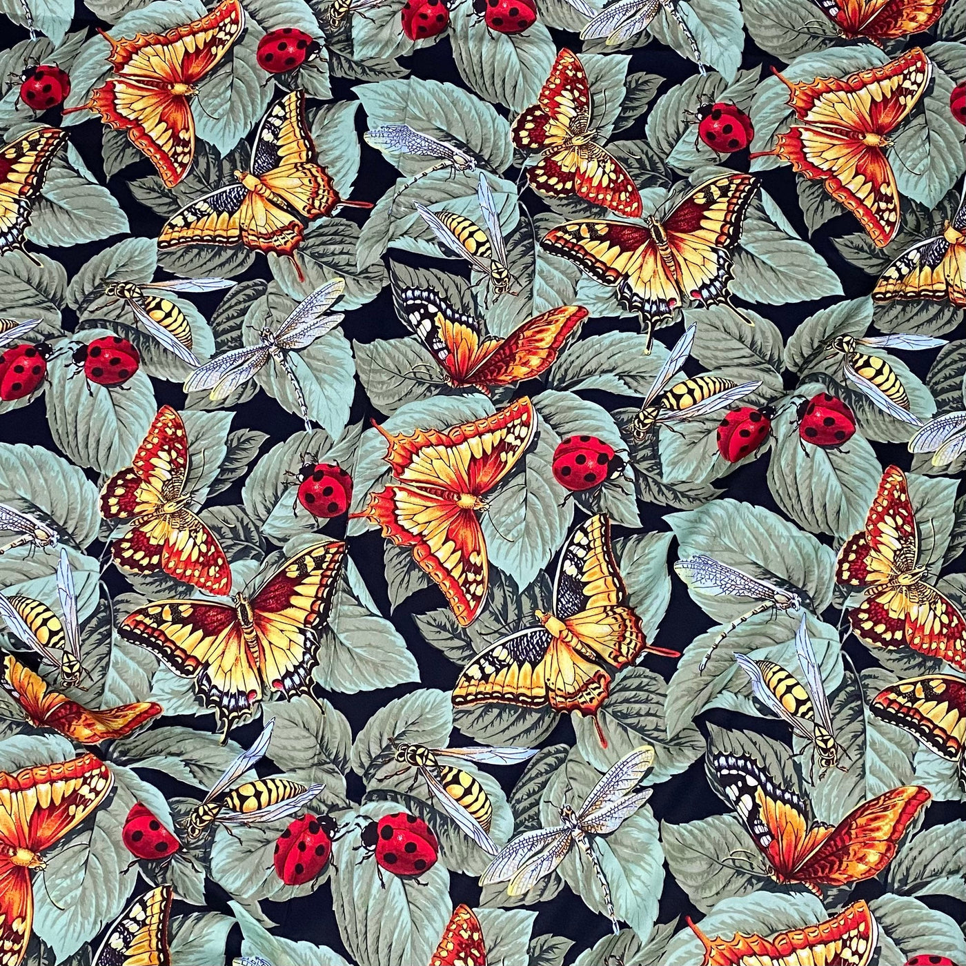 Printed Cotton Canvas - Butterfly / Ladybugs