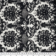 Damask Stretch Cotton Poplin - White/Black