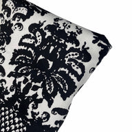 Damask Stretch Cotton Poplin - White/Black