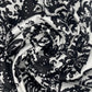 Damask Stretch Cotton Poplin - White/Black