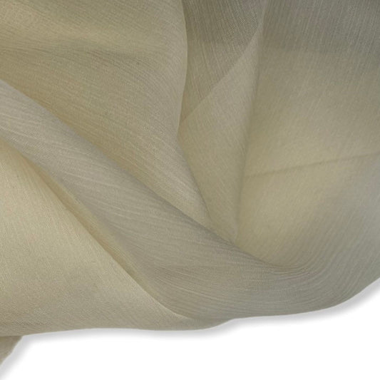 Crinkled Silk Chiffon - Antique White