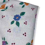 Vintage Floral Printed Cotton - 36” - White