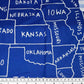 Map of America - Cotton Panel  - 23”x45” - Stars and Stripes