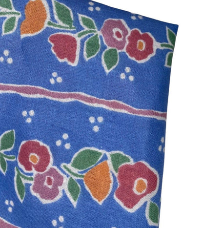Vintage Floral Printed Cotton - 36” - Blue
