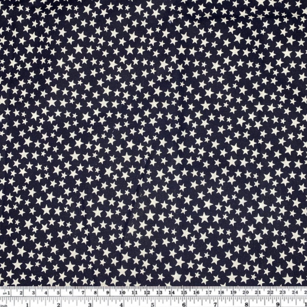 Quilting Cotton - Stars - 44” - White/Navy