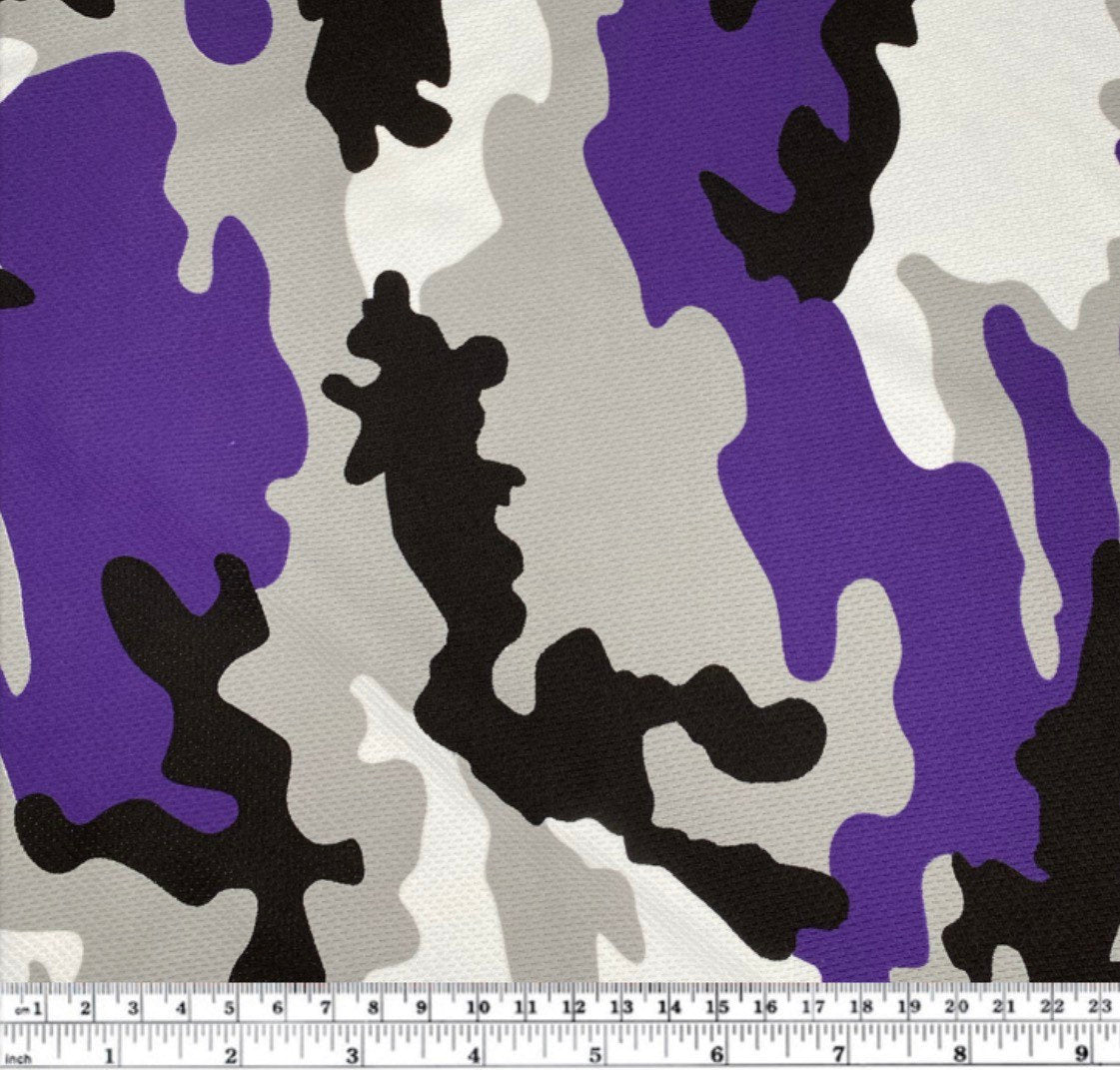 Printed Cool Mesh - Camouflage - Purple/Black/White