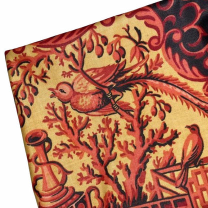 Lunglin Screen Printed Cotton - Yellow/Red