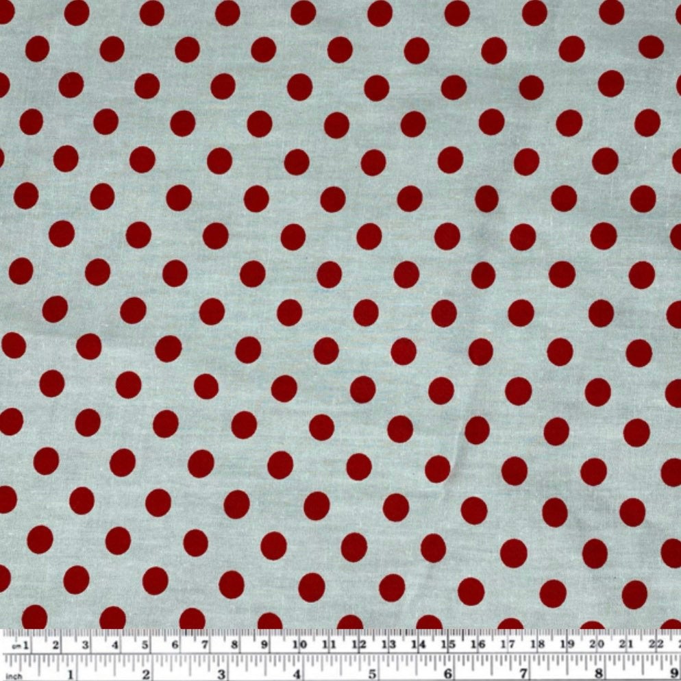 Printed Cotton - Polka Dot - White/Red