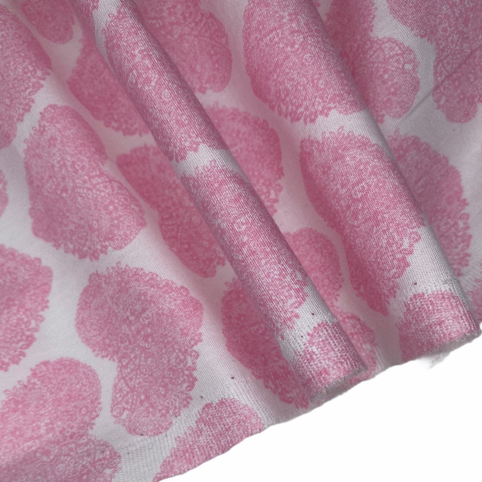 Paisley Heart Pima Cotton - 62” - White/Pink