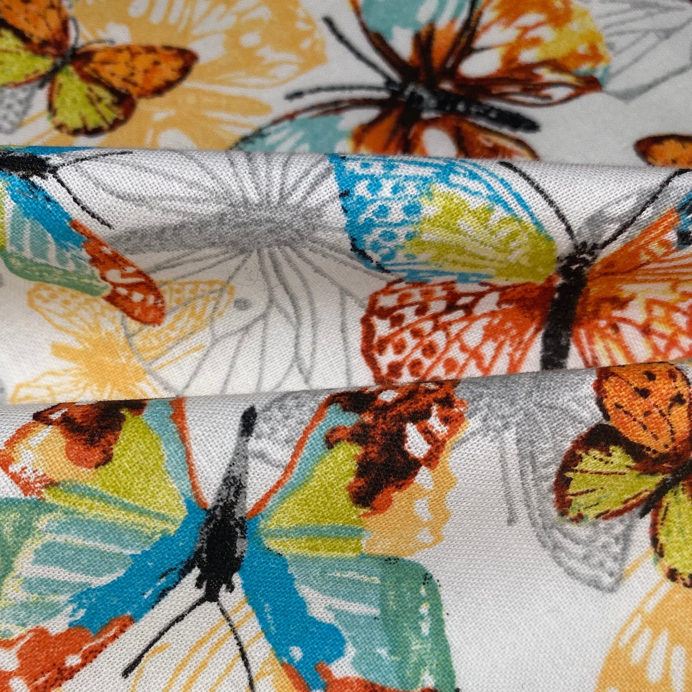 Quilting Cotton - Butterflies - White