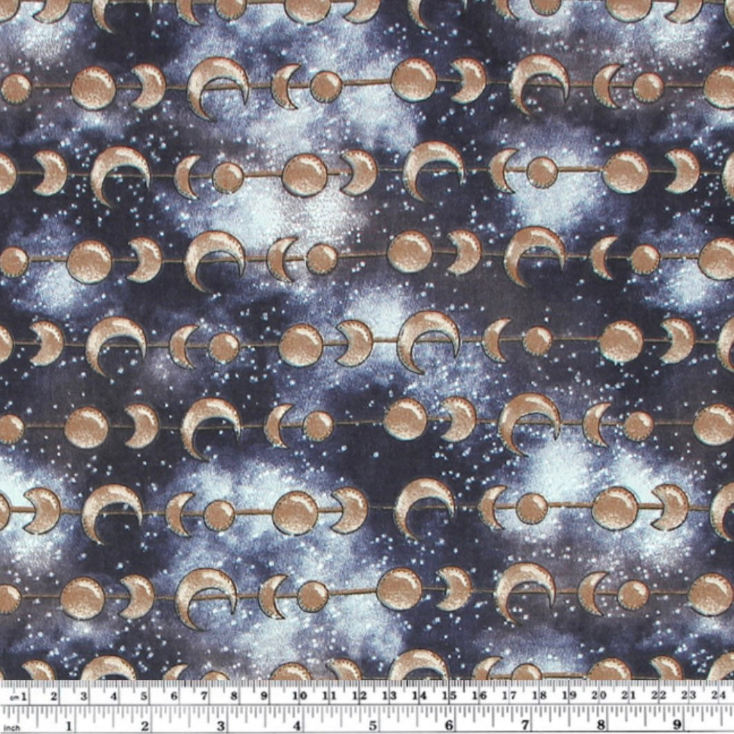 Quilting Cotton - Night Sky Moon - 44”