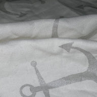 Printed Cotton Canvas Anchors - White/Glitter Silver