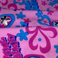 Printed Nylon Spandex - 63” - Pink/Silver/Blue