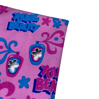 Printed Nylon Spandex - 63” - Pink/Silver/Blue