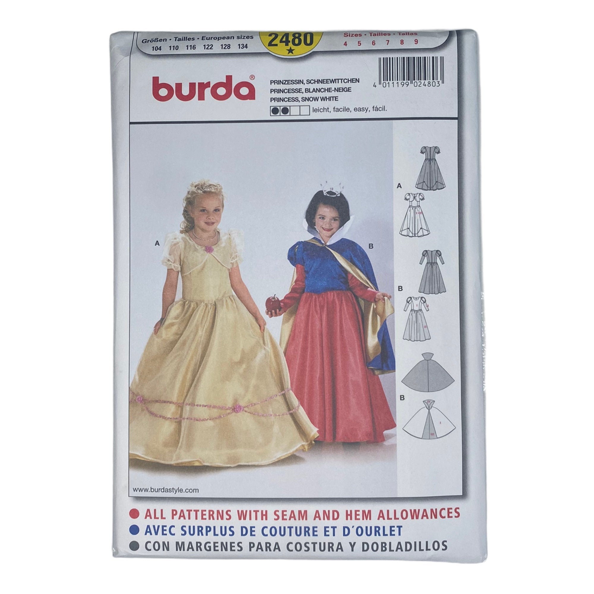 Princess, Snow White Sewing Pattern - 2480