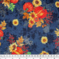 Quilting Cotton - Pumpkim Thanksgiving Arrangement- 44” - Black