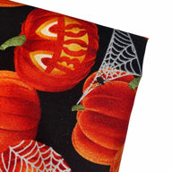 Quilting Cotton - Pumpkin Spider Webs - 44” - Black/Silver Glitter