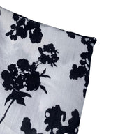 Floral Printed Rayon/Polyester - Black/White