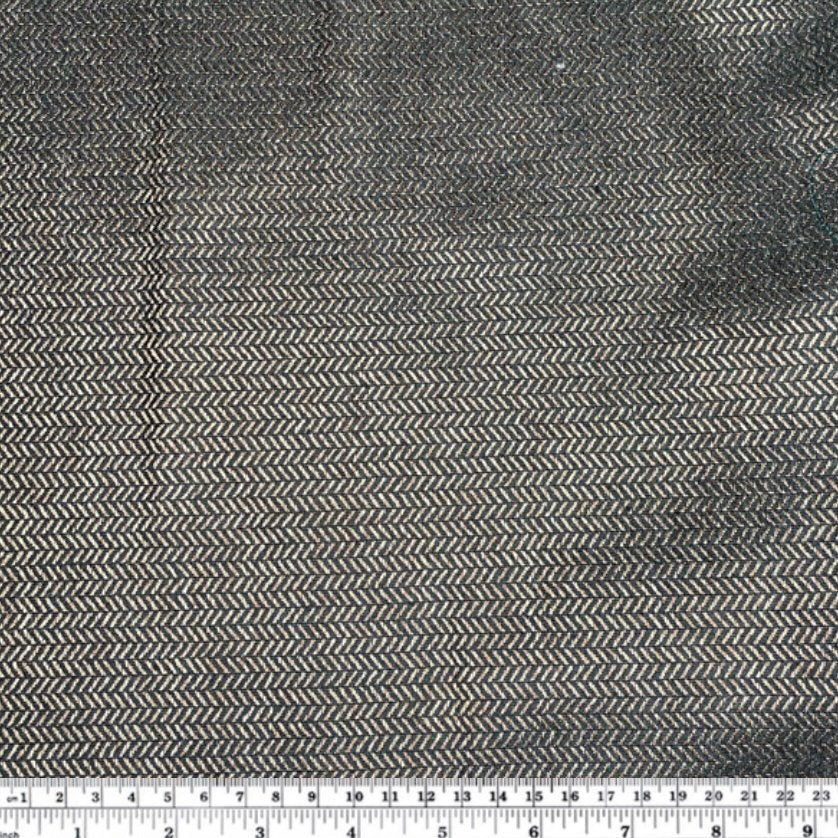 Wool/Silk Metallic Herringbone - Brown/Black