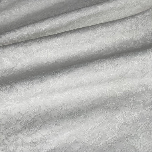 Floral Lace Polyester Jacquard - White