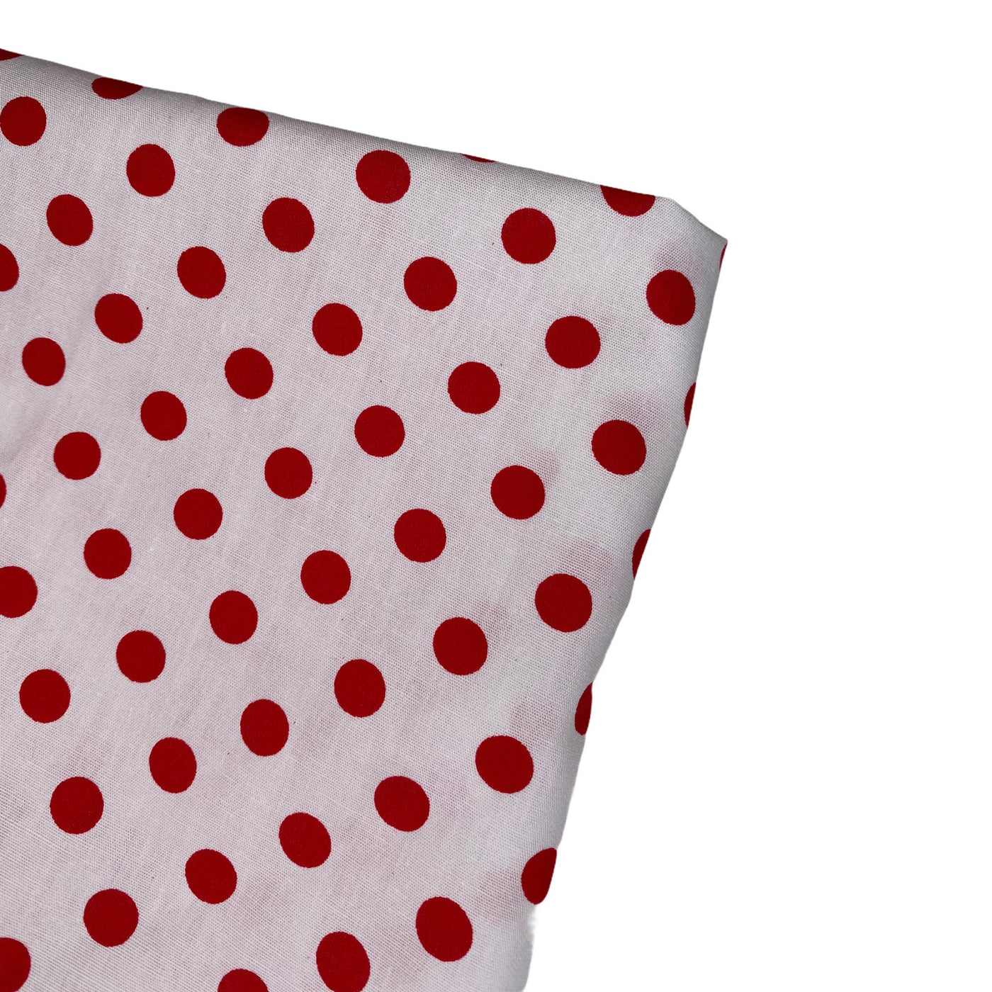 Printed Cotton - Polka Dot - White/Red
