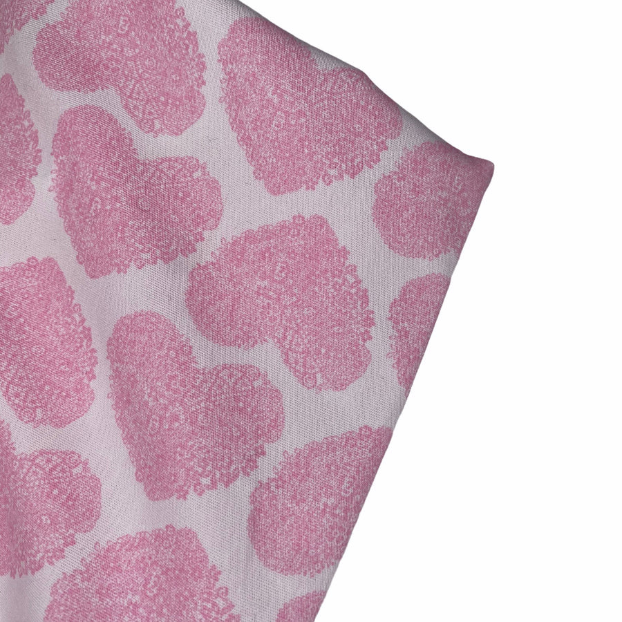 Paisley Heart Pima Cotton - 62” - White/Pink