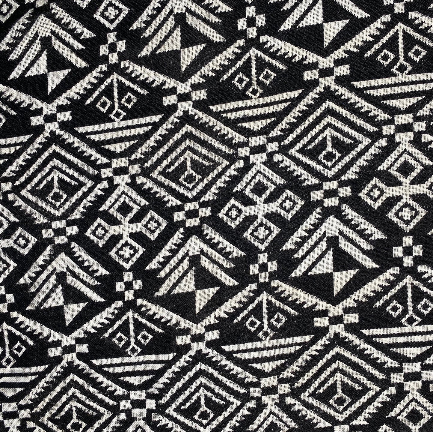 Yarn Dyed Cotton - Aztec - Black / White