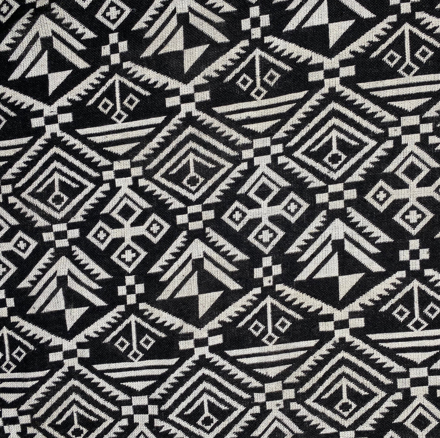 Yarn Dyed Cotton - Aztec - Black / White