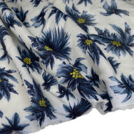 Floral Rayon Batiste - White/Blue/Yellow