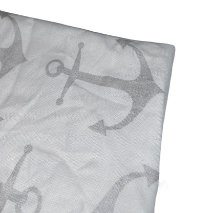 Printed Cotton Canvas Anchors - White/Glitter Silver