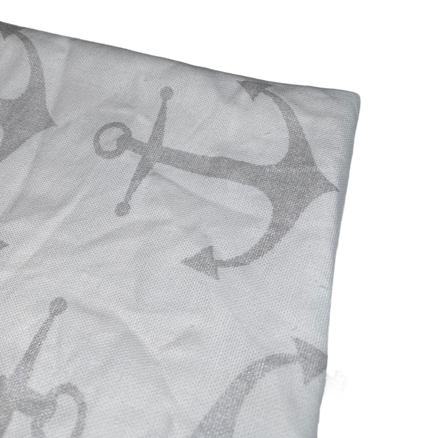 Printed Cotton Canvas Anchors - White/Glitter Silver