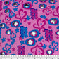Printed Nylon Spandex - 63” - Pink/Silver/Blue