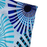 Printed Polyester Chiffon - Circles - White/Blue
