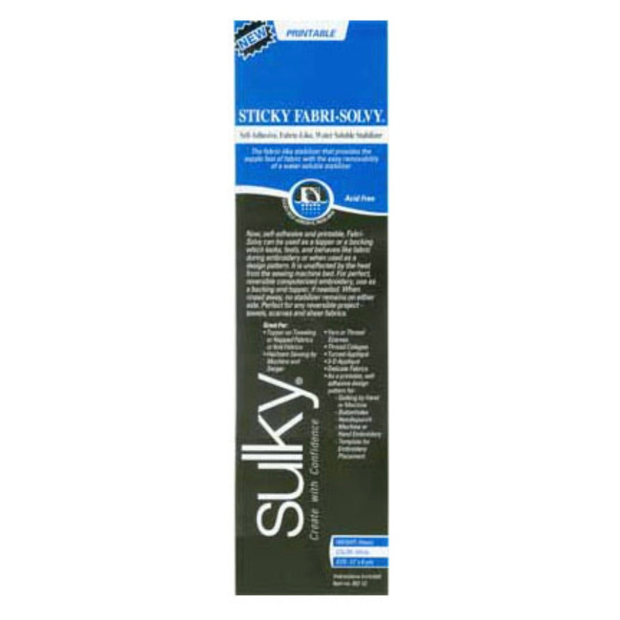 Sticky Fabri-Solvy - White - 30.5cm x 5.5m (12″ x 6yd) roll