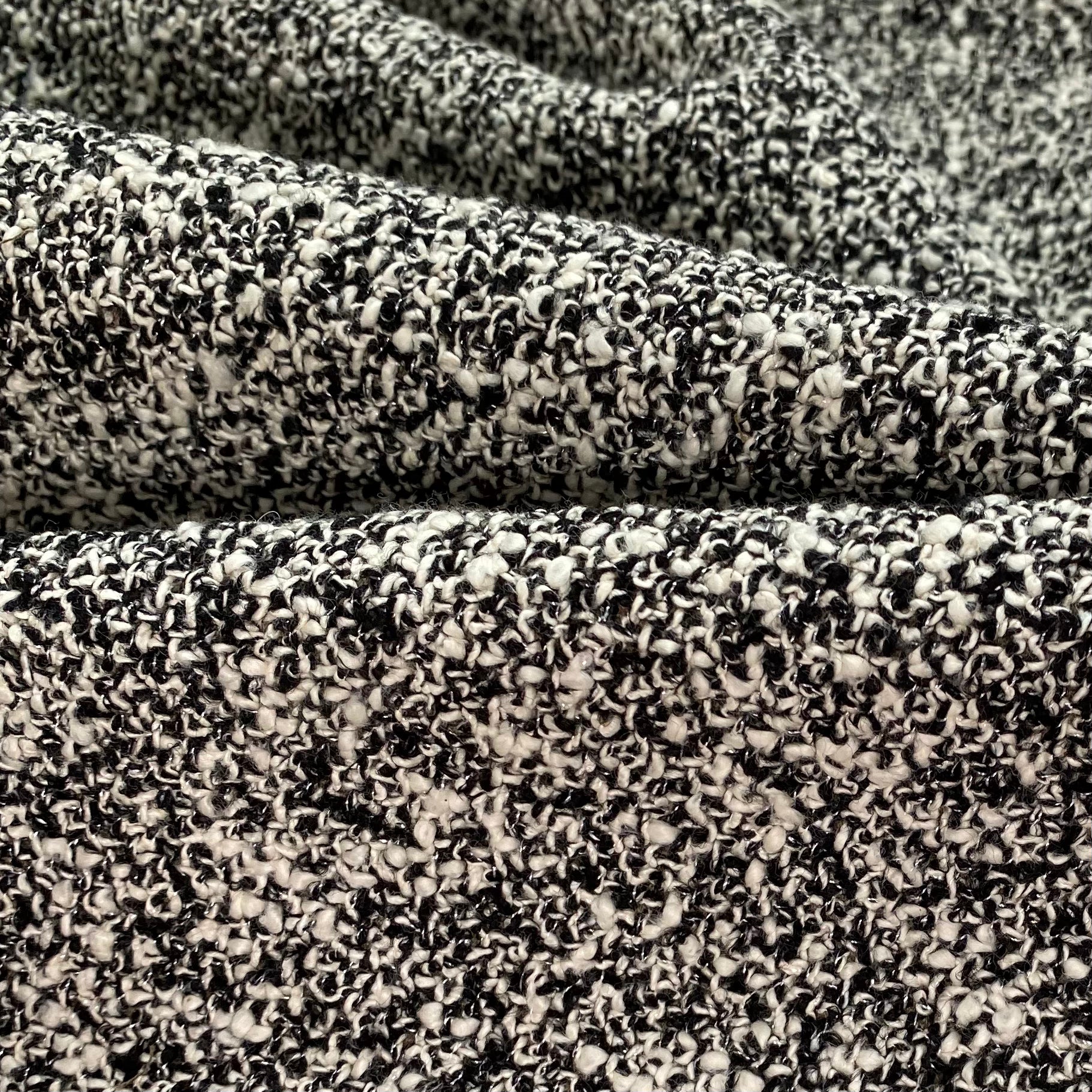 Cotton Upholstery - Designer Remnant - Black/Ivory
