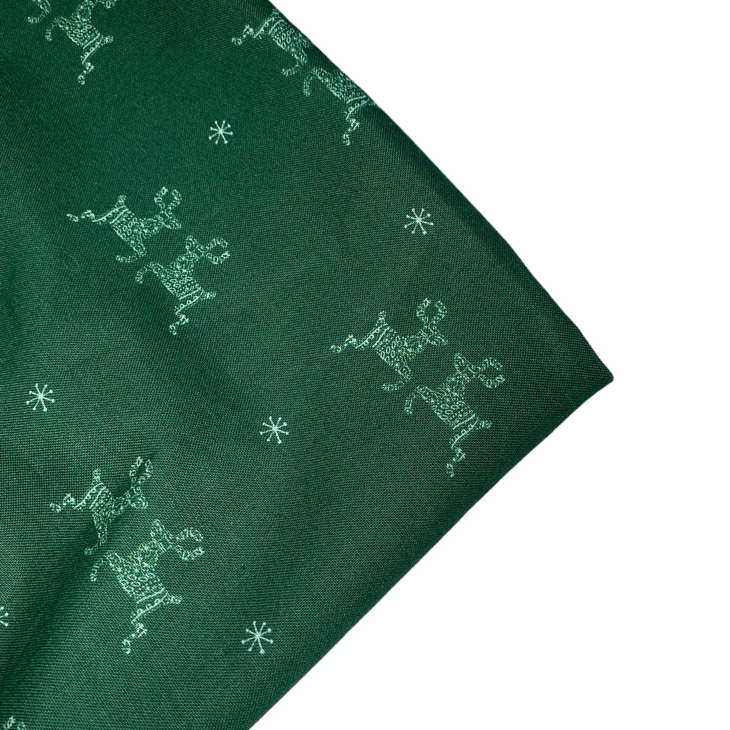 Quilting Cotton - Little Christmas Reindeer - 44” - Green
