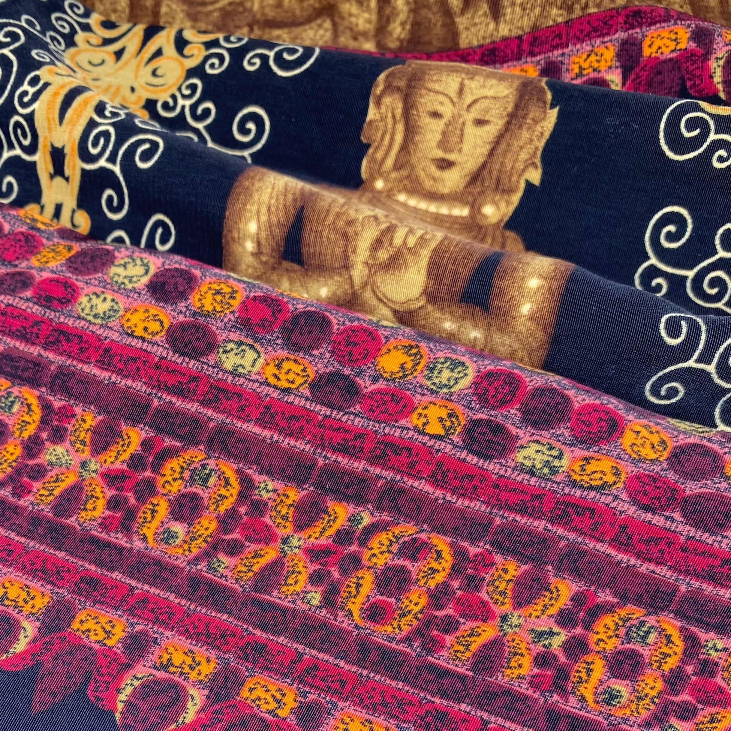 Printed Polyester - Buddha - Blue