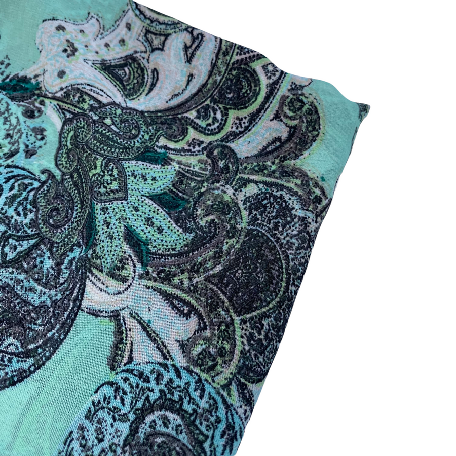 Paisley Polyester Chiffon - 58” - Mint